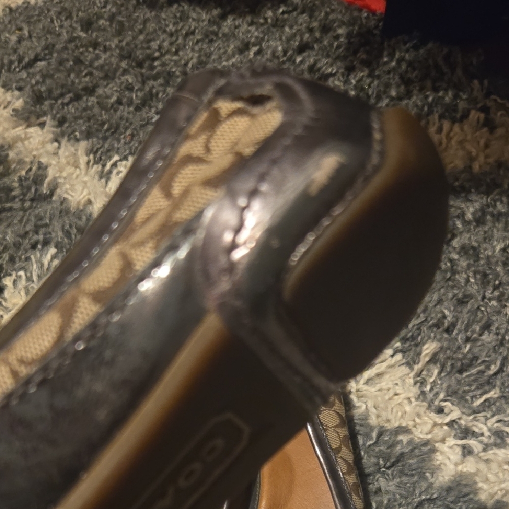 Coach Women's Brown and Silver Loafers - Picture 2 of 8